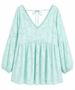 Lane Bryant Plus Size Floral Embossed Peplum Top Blouse Size 14/16 Sea Green